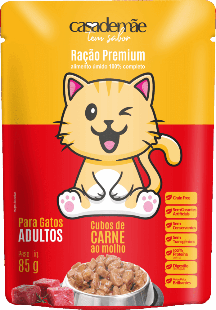 Ração Úmida Gatos Adultos Carne 85g