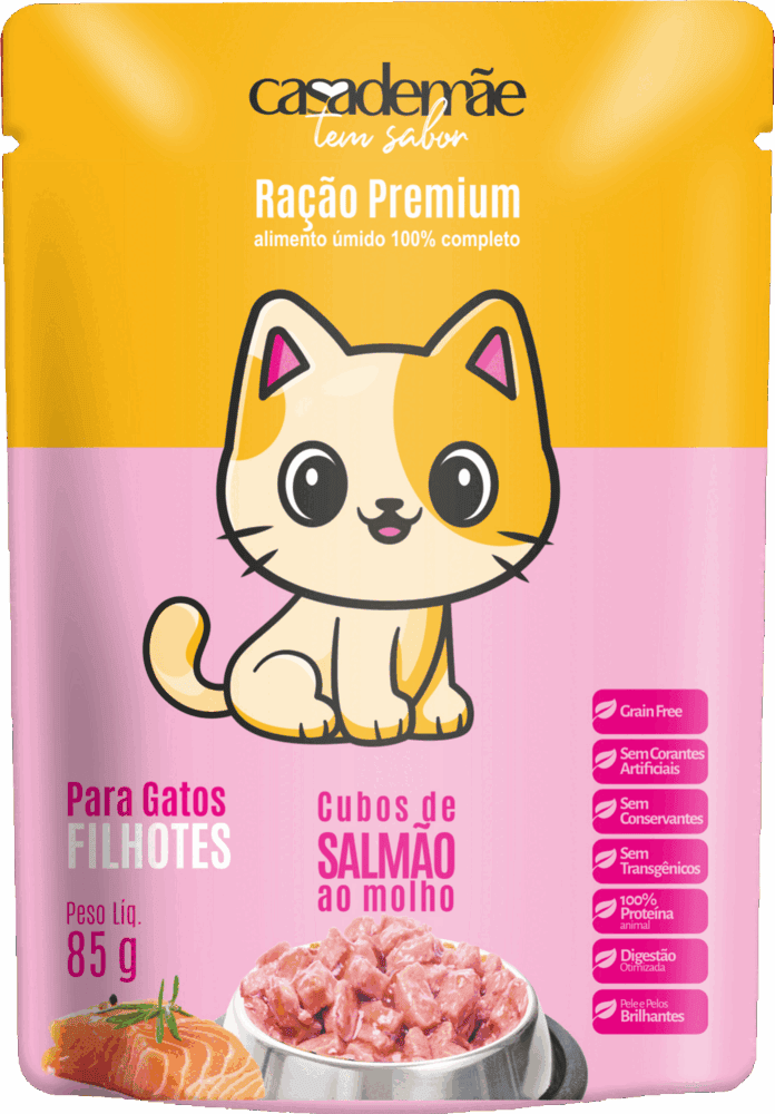 Ração Úmida Gatos Filhotes Salmão 85g